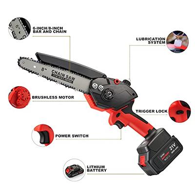 6-inch Mini Chainsaw Cordless, Battery Powered Electric Chainsaw Cordless,  Handheld Chainsaw with 2Pcs 21V 2.0Ah Batteries, Portable Small Chainsaw  for Tree Trimming Branch Pruning and Wood Cutting - Yahoo Shopping