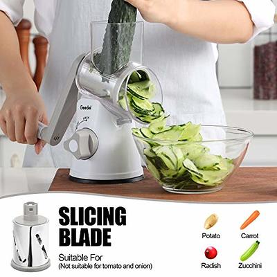 Geedel Rotary Cheese Grater, Kitchen Grater Vegetable Slicer with