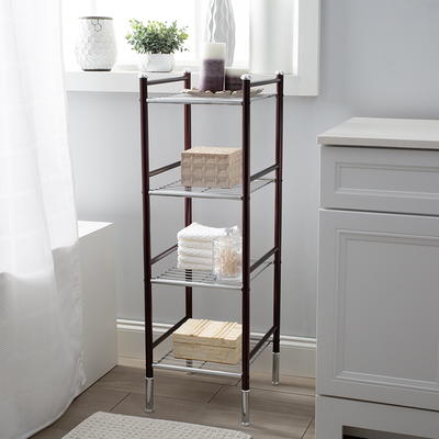 Organize It All Bronze 2-Tier Metal Freestanding Bathroom Shelf