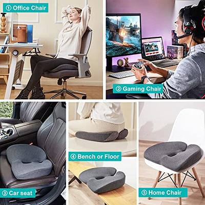 VIGBOAT Office Chair Cushion, Memory Foam Seat Cushion for Tailbone Pain  Relief, Ergonomic Butt Cushion for Sciatica, Back Pain, Butt Pillow for Long  Sitting, Chair Pad for Desk, Gaming, Car Driving 