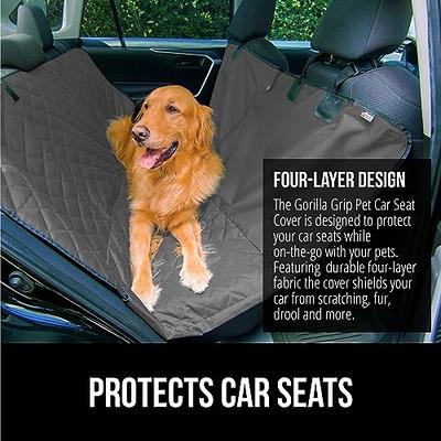 Gorilla Grip Waterproof Heavy Duty Easy Clean Dog Car Seat Cover, Grip Dot  Backing, Back Seat Protector for Dogs Muddy Paws, Tear Resistant Hammock,  Truck Sedan SUV, Pet Travel Accessories, Gray 