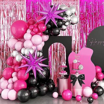 Pink Backdrop for Pink Party Decorations - Pink Foil Fringe Curtain