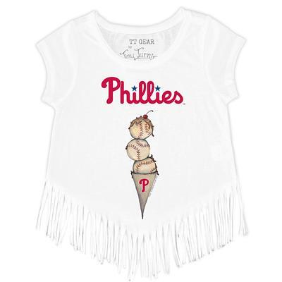 Lids Atlanta Braves Tiny Turnip Girls Toddler Peace Love Baseball Fringe  T-Shirt - White