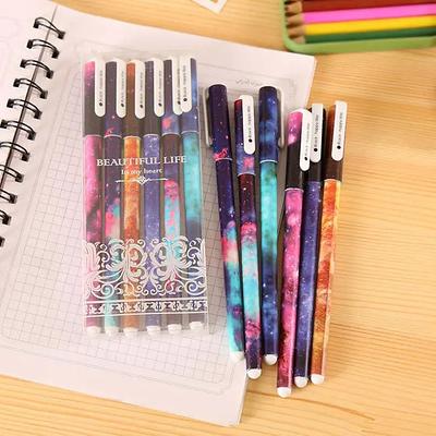6pcs/set, Retractable Gel Pen, Pink Planner Pens, Kawaii Stationary, Cute  Pens, 0.5mm, Back to School Supplies, Black Gel Pensaesthetic Pens 
