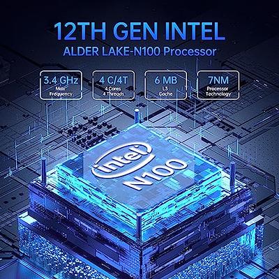 Dual LAN Mini Gaming PC Intel 12th Gen Alder Lake- N100(up to 3.4GHz) Micro  Computer, 16GB DDR4 RAM 512GB SSD Mini Desktop Support 4K HD/WiFi