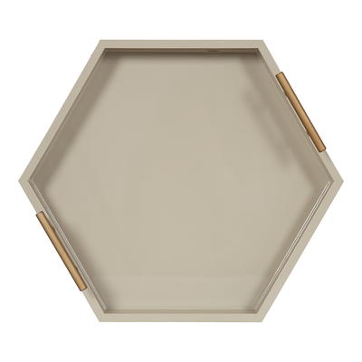 Kate and Laurel Lipton Square Decorative Wood Tray With Metal