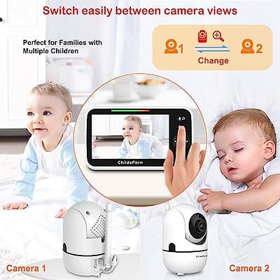 Blemil Baby Monitor, 5 Large Split-Screen Video Baby Monitor with 2  Cameras