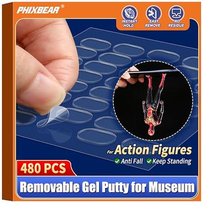 PHIXBEAR 480 Pcs Removable Gel Glue Putty for Museum Action Figures, Clear  Earthquake Putty Adhesive Dots, Sticky Tack for Wall Hanging, 0.31x 0.51  Wax Mounting Putty - Yahoo Shopping