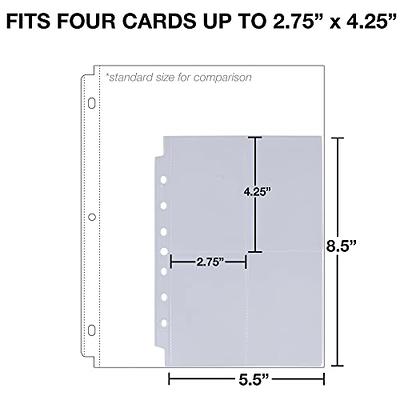 Samsill 4 Pocket Trading Card Sleeve Protectors, 100 Pack, Fits 3 Ring Mini  Binders, 400 Side Loading Pockets, Holds 2.5 x 3.5 Inch Cards, Game Cards,  Business Cards, Sport Cards - Yahoo Shopping