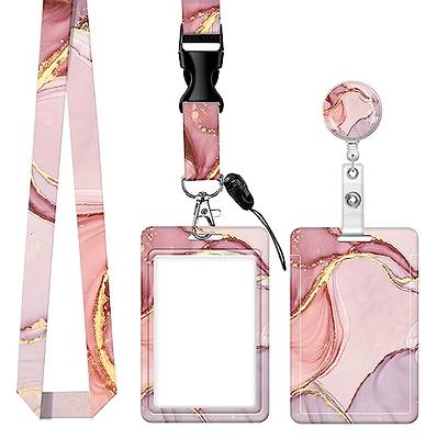 Personalized Vertical ID Badge Holder with Lanyard - Fashionable ID Card  Holders with Detachable Neck Lanyards - Soft Fiber,Metal Clip,Sturdy Buckle  for Key,Wallet : : Office Products