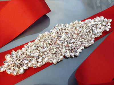 Red Bridal Sash, Wedding Belt, Belt For Bride, Dress Rhinestone - Yahoo  Shopping