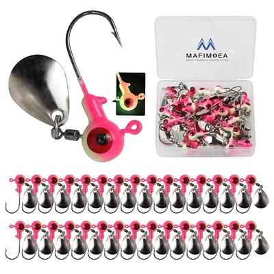  15/20/30Pcs Underspin Jig Heads with Spinner Fishing