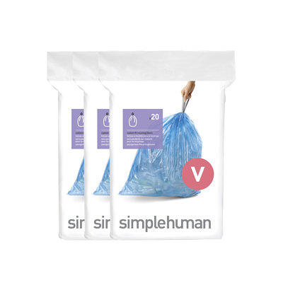 Plasticplace 5.2 Gallon Simplehuman®* Compatible Blue Trash Bags Code D,  200 Garbage Bags 