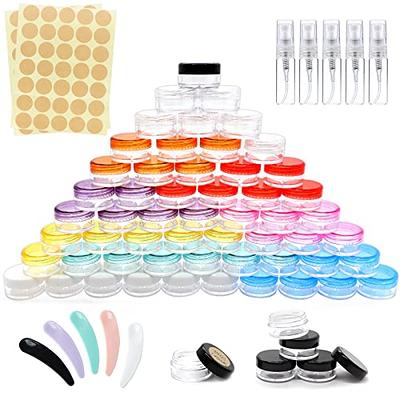 72Pcs Empty Sample Containers Set, FHDUSRYO 5 Grams Small Cosmetic  Containers with Lids, Plastic Travel Makeup Jar with Spray Bottle,  Spatulas, Label, Round Sample Jar for Cream, Eye Shadow, Jewelry - Yahoo  Shopping