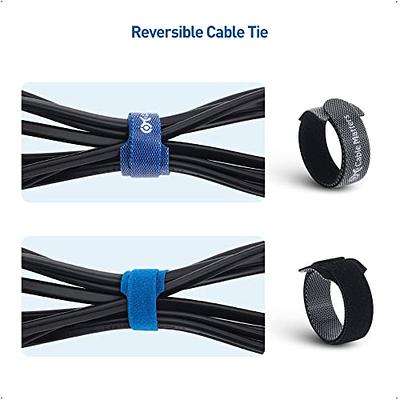 70 Pcs Cable Ties Reusable, Multi-Color Reusable Fastening Cable Ties,  Adjustable Cord Wire Cable Organizer Straps, Hook and Loop Cable Management