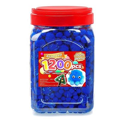 Iooleem Multi-Colored Regular & Sparkly Glitter Pom Poms 800pcs Assorted  Sizes Pom Poms for Crafts