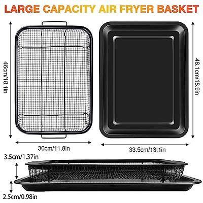 Air Fryer Basket for Oven,Stainless Steel Crisper Tray and Pan