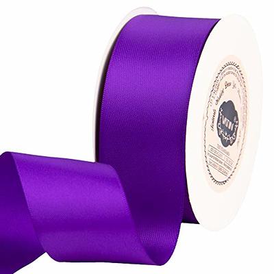 VATIN 1-1/2 inch Wide Double Face Solid Satin Ribbon Roll - 50