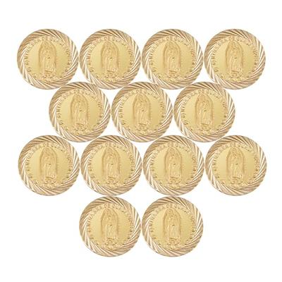 Wedding Arras Coins Set,Arras De Boda Catolica,Arras Para Boda Catolica  Decoracion Gold Gift Box with 13 Virgen of Guadalupe Coins,Arras De Boda