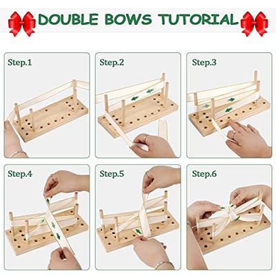 Creproly Bow Maker for Ribbon Wreaths, 2-in-1 Double Sided Wooden