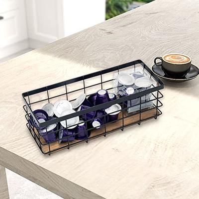 mDesign Metal Farmhouse Kitchen Cabinet Drawer Organizer Basket, 4