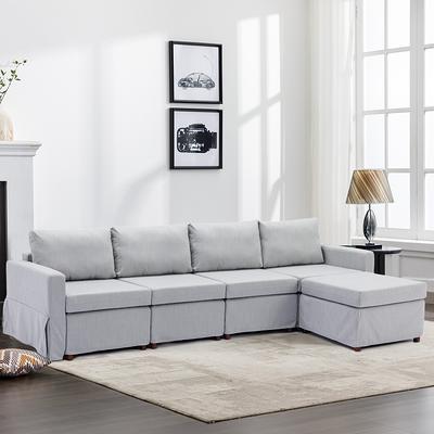 4 Seater Modular Sectional Sofa Linen