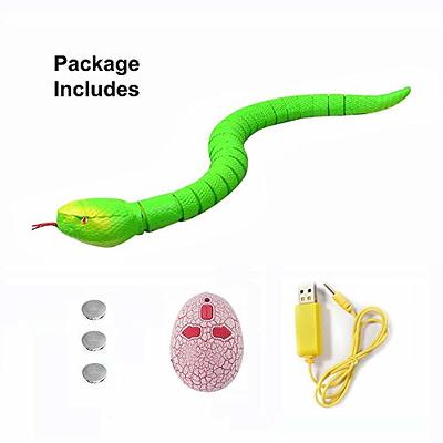 Realistic Remote Control RC Snake Toy Fast Moving Simulation Fake  Rattlesnake Robotic Toy Battery Powered Snake-Egg Controller USB  Rechargeable Snake