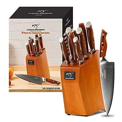 9 Piece Japanese Chef Knife Set With VG10 Steel Core