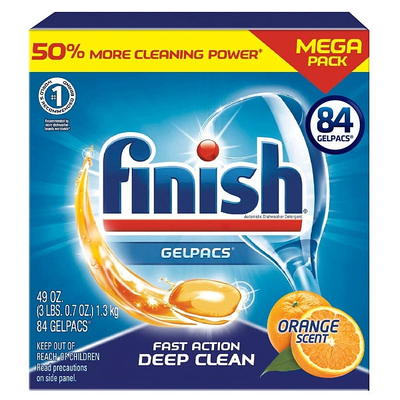 Finish Pacs and Gel Dishwasher Detergents, Orange Scent, 49 Ounce, 84 Count  - Yahoo Shopping