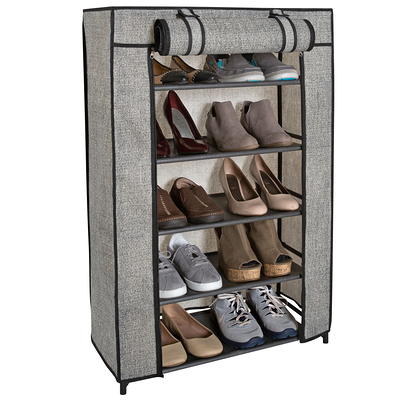 Mainstays 12-Tier over the Door Shoe Rack for 36 Pairs, Metal, Gray