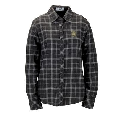 Women's Antigua Gray Cleveland Browns Ease Flannel Button-Up Long Sleeve  Shirt