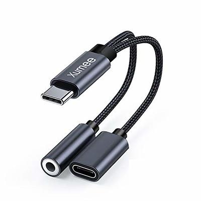 USB C to 3.5mm Aux Cord for Car with Charging 4FT, 2-in-1 USB