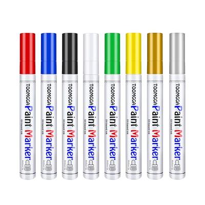 TOOMGGA Paint Pens Paint Markers - 8 Colors Permanent Oil Based Paint Pens,  Quick Dry and Waterproof, Great for Rock Painting, Metal, Glass, Fabric,  Plastic, Medium Point - Yahoo Shopping