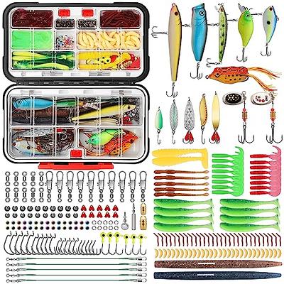 Tailored Tackle Surf Fishing Saltwater Lure Kit with Tackle Box Included  Silver Spoon Topwater Popper Jig Grub Lures for Ocean Beach Fish 
