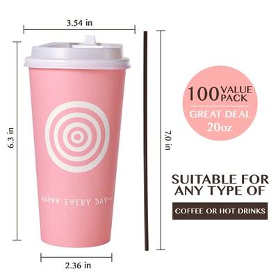 100 PACK 20 oz Cups  Iced Coffee Go Cups and Sip Through Lids