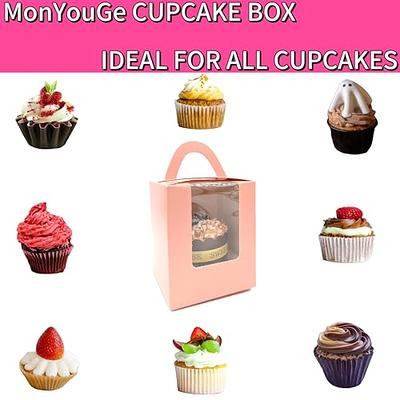 MonYouGe 50-Set Individual Cupcake Boxes Bulk with Clear Display