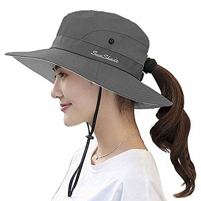 Sun Hat for Kids Anti-UV Girls Sun Hats Wide Brim UPF 50+ Sun Protection Beach Hat with Adjustable Chin Strap for 2-9 Years