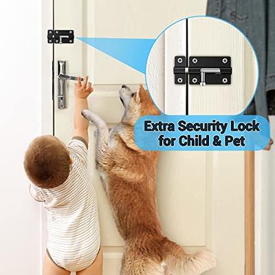 DOMETOUR Door Security Slide Latch Lock, Keyless Entry Door Lock, Thickened  Stainless Steel Sliding Door Lock, Easy to Install Gate, Slide Latch Lock  with 12 Screws (2 Pack) 