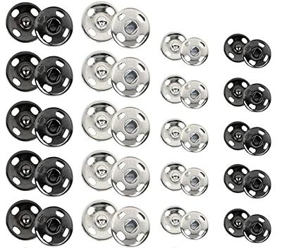 Willrain Sewing Snaps,120 Sets 8 mm and 10 mm,Black and Silver