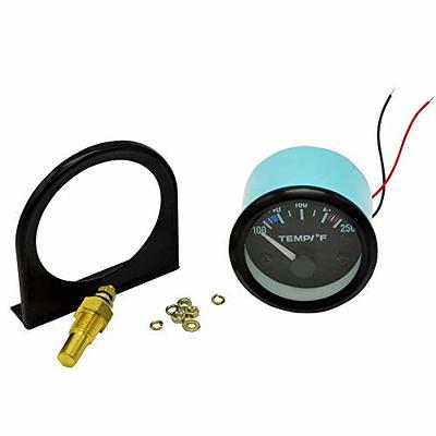  Water Temperature Gauge- Waterproof Electrical White LED  Performance Series 52mm (2 1/16) : Automotive