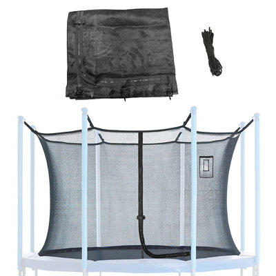 Machrus Upper Bounce Trampoline Safety Net - Fits 10 ft Round Trampolines  using 4 Curved Poles-Black