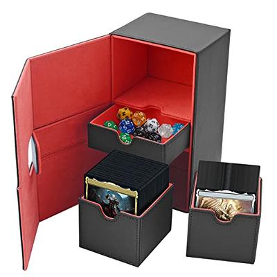 UAONO MTG Card Deck Box with Dice Rolling Tray, TCG Double Deck Box with 3  Trays