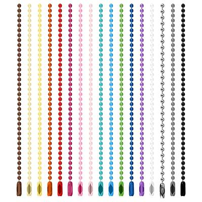 100pcs Colored Ball Bead Keychain Metal Hanging Chains Metal Chain Necklace  Bulk with Connectors for Hanging Ornament Jewelry