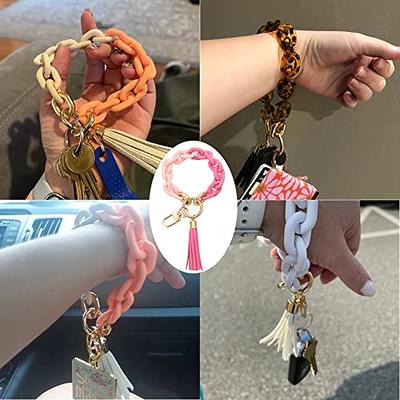 Keychain with Tassel Silicone Key Ring Bracelet Cute Boho Car Key Chain  Wristlet