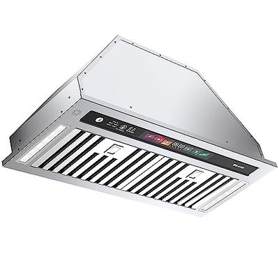 EVERKITCH Under Cabinet Range Hood 30 inch in Black Color, Kitchen Vent Hood,Built in Range Hood for Ducted, with Permanent Stainless Steel Filters