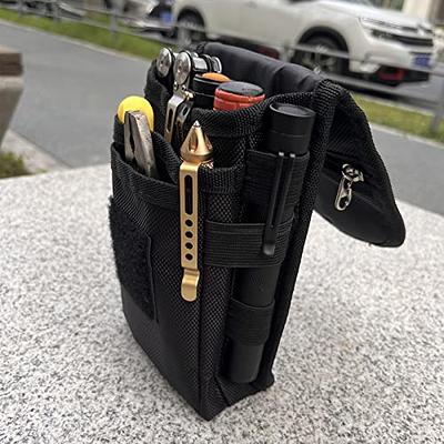  Pocket Organizer with Velcro, Nylon Utility Pouch, Small Tool  Pouch for EDC Gears, Mighty Pouch with D-Ring, Pocket Pouch, Multitool  Organizer Pouch (Black) : Tools & Home Improvement