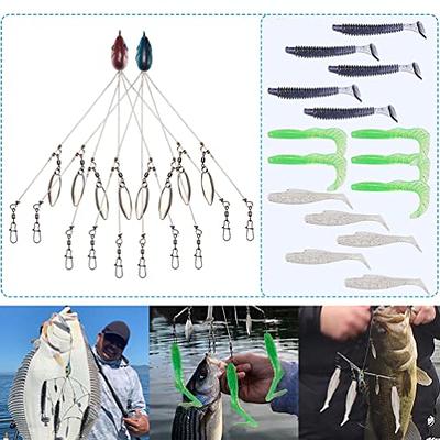 XhuangTech Alabama rig kit 5 Arms Alabama Umbrella Fishing Rig with Fishing  Baits and Hooks, Boat Trolling A-Rig for Trout Perch Walleye  Freshwater/Saltwater (32PCS Kit) - Yahoo Shopping