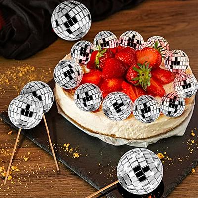 20pcs Disco Ball Cupcake toppers, 70's Disco Cake Centerpiece