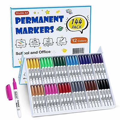 Hethrone Permanent Markers for Adult Coloring, 72 Assorted Colors Markers, Colored  Marker Pens Work on Plastic, Wood, Stone, Metal and Glass Multicolor