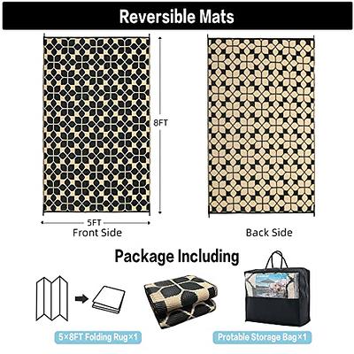 HUGEAR Outdoor Rug for Patios Clearance,Waterproof Mat,Large Outside  Carpet,Reversible Plastic Straw Camping